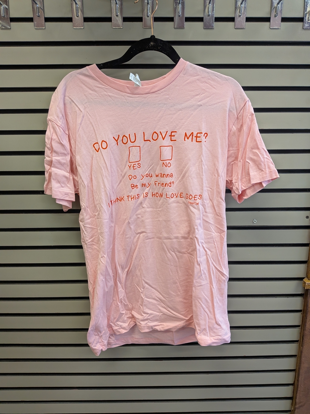 Next Level Apparel Pink Graphic Tee "Do You Love Me?"